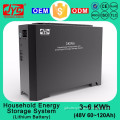 3KWh Cycle Life >2000 cycles Lipo LiFePO4 Lithium Battery Solar Energy Storage System for On/Off-grid Solar Power System Home